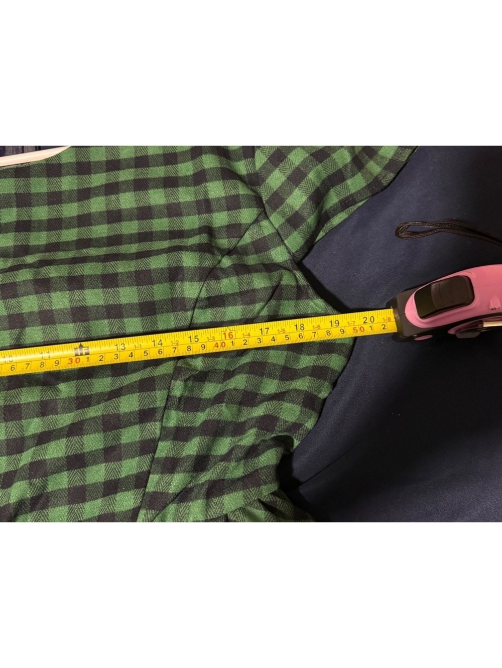 Tulip B Green and Navy Checkered Fit & Flare Dress - Picture 5 of 6